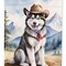 Edge Collections - 28" X 40" - Multicolor - Alaskan Malamute Cowboy Welcome Large - 1 Piece